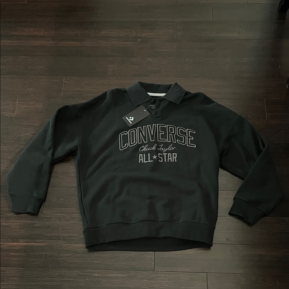 Converse Men's Black Crewneck Sweater Shirt.